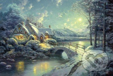 Puzzle: Zimná mesačná žiara (Thomas Kinkade). Schmidt Puzzle: Zimná mesačná žiara (Thomas Kinkade). Schmidt