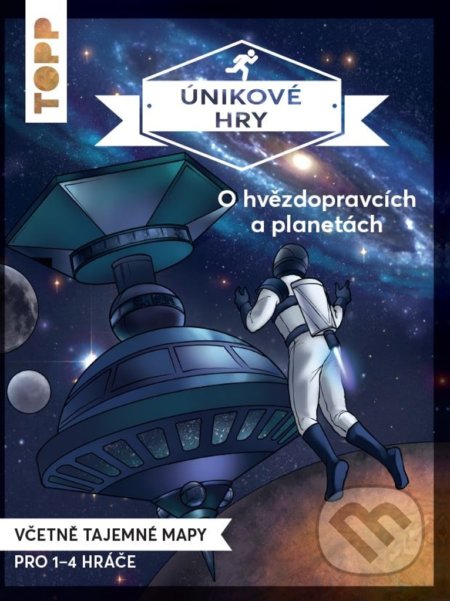 Kniha: Únikové hry - O hvězdopravcích a planetách (Beate von Lühmann a Sebastian Frenzel). Bookmedia, 2021 Kniha: Únikové hry - O hvězdopravcích a planetách (Beate von Lühmann a Sebastian Frenzel). Bookmedia, 2021