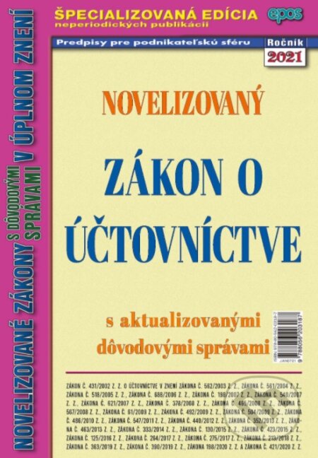 Kniha: Zákon o účtovníctve (Epos). Epos, 2021 Kniha: Zákon o účtovníctve (Epos). Epos, 2021