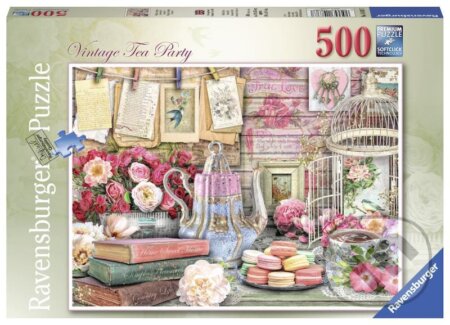 Puzzle: Vintage čajový dýchánek (Ravensburger). Ravensburger, 2021 Puzzle: Vintage čajový dýchánek (Ravensburger). Ravensburger, 2021