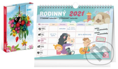 Rodinný kalendár 2021 + darček Týždenný magnetický diár Krtko 2021, Presco Group, 2020