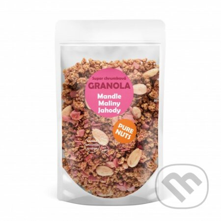 Kávy a čaje: Pure Nuts granola - mandle, maliny, jahody (Pure Nuts). Pure Nuts, 2021 Kávy a čaje: Pure Nuts granola - mandle, maliny, jahody (Pure Nuts). Pure Nuts, 2021