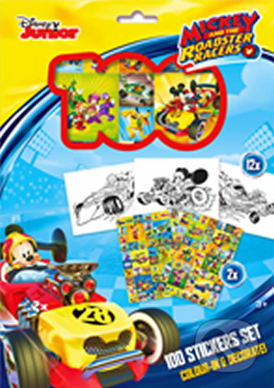 Kniha: Mickey a závodníci - 100 samolepek s omalovánkovými listy (Jiří Models). Jiří Models, 2018 Kniha: Mickey a závodníci - 100 samolepek s omalovánkovými listy (Jiří Models). Jiří Models, 2018