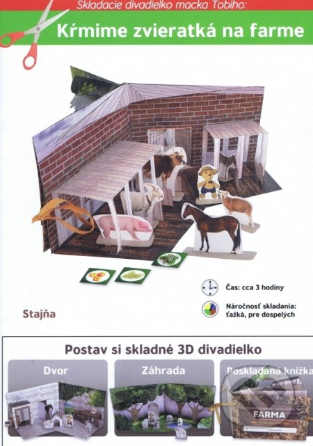Spoločenská hra: Skladacie divadielko macka Tobiho: Kŕmime zvieratká na farme (Petra Kabátová). SAKAO, 2021 Spoločenská hra: Skladacie divadielko macka Tobiho: Kŕmime zvieratká na farme (Petra Kabátová). SAKAO, 2021