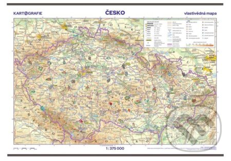 Česko - vlastivědná školní nástěnná mapa, 1:375 000 (Kartografie Praha). Kartografie Praha, 2021 Česko - vlastivědná školní nástěnná mapa, 1:375 000 (Kartografie Praha). Kartografie Praha, 2021