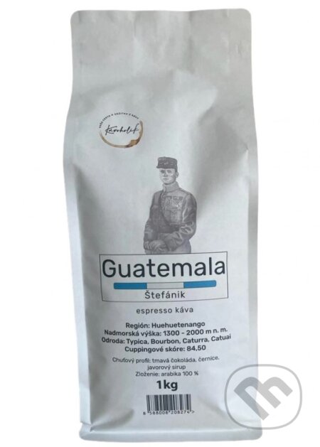 Kávy a čaje: Káva Štefánik Guatemala (Kávoholik). Kávoholik, 2021 Kávy a čaje: Káva Štefánik Guatemala (Kávoholik). Kávoholik, 2021