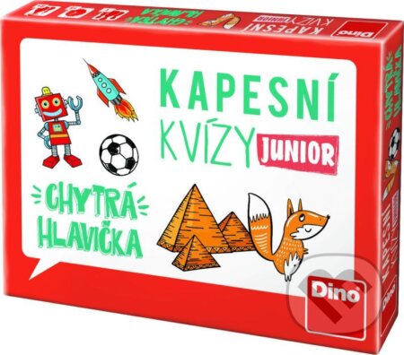 Společenská hra: Kapesní kvízy Junior - chytrá hlavička (Dino). Dino, 2021 Společenská hra: Kapesní kvízy Junior - chytrá hlavička (Dino). Dino, 2021