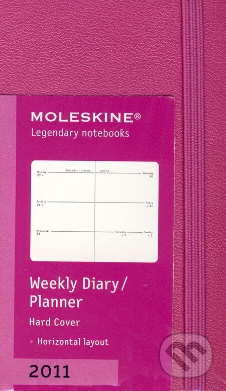 Moleskine - extra malý týždenný horizontálny plánovací diár 2011 (ružový), Moleskine, 2010