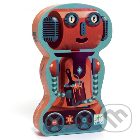 Puzzle: Puzzle v tvarovanej škatuli: Robot Bob (Djeco). Djeco, 2021 Puzzle: Puzzle v tvarovanej škatuli: Robot Bob (Djeco). Djeco, 2021