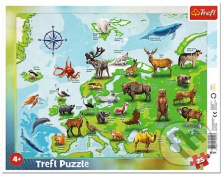 Puzzle: Mapa Evropy se zvířátky (Trefl). Trefl, 2021 Puzzle: Mapa Evropy se zvířátky (Trefl). Trefl, 2021