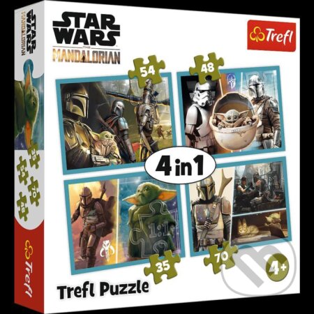 Puzzle: Star Wars / Mandalorian a jeho svět 4v1 (Trefl). Trefl, 2021 Puzzle: Star Wars / Mandalorian a jeho svět 4v1 (Trefl). Trefl, 2021
