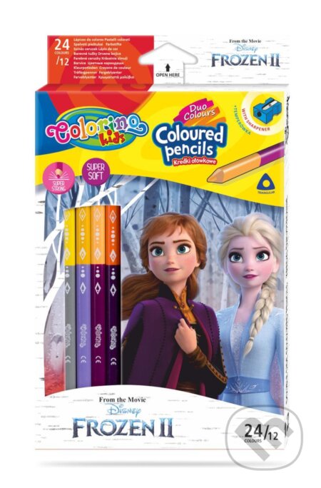 Colorino Disney Frozen - oboustranné pastelky trojhranné 24 barev, Colorino, 2021