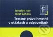 Kniha: Trestné právo hmotné v otázkach a odpovediach (Jaroslav Ivor a Jozef Záhora). Wolters Kluwer (Iura Edition), 2009 Kniha: Trestné právo hmotné v otázkach a odpovediach (Jaroslav Ivor a Jozef Záhora). Wolters Kluwer (Iura Edition), 2009
