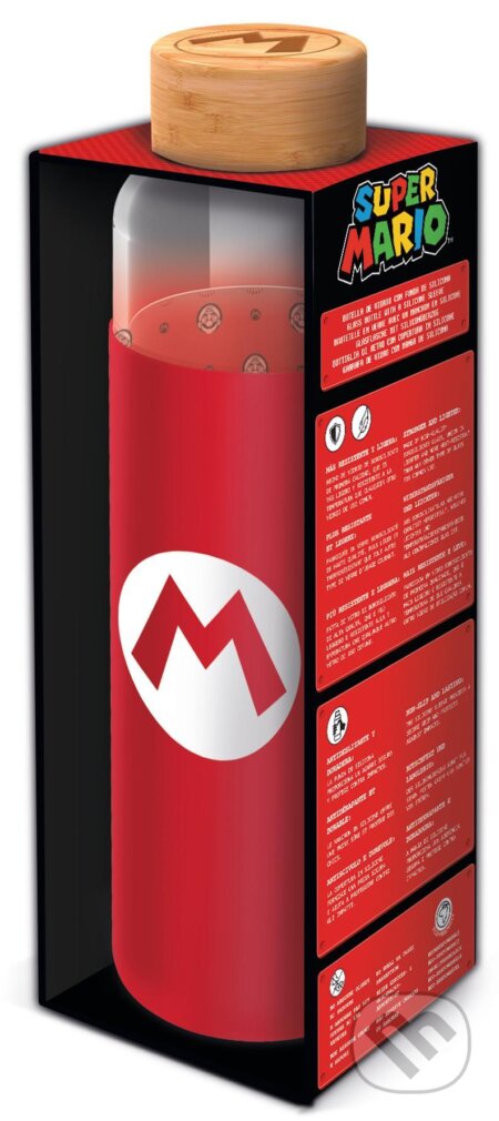 Skleněná láhev s návlekem - Super Mario 585 ml (). , 2021 Skleněná láhev s návlekem - Super Mario 585 ml (). , 2021