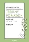 Kniha: Trestný poriadok. Úzz, 10. vyd., 1/2022 (Heuréka). Heuréka, 2022 Kniha: Trestný poriadok. Úzz, 10. vyd., 1/2022 (Heuréka). Heuréka, 2022