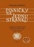 Kniha: Písničky na jednu stránku (Bohuslav Martinů). Bärenreiter Praha, 2022 Kniha: Písničky na jednu stránku (Bohuslav Martinů). Bärenreiter Praha, 2022