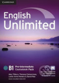 Kniha: English Unlimited B1: Pre-intermediate Coursebook with e-Portfolio and Online Workbook Pack (Alex Tilbury). Cambridge University Press, 2014 Kniha: English Unlimited B1: Pre-intermediate Coursebook with e-Portfolio and Online Workbook Pack (Alex Tilbury). Cambridge University Press, 2014