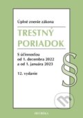 Kniha: Trestný poriadok. Úzz, 12. vydanie, 11/2022 (Autorský kolektiv). Heuréka, 2016 Kniha: Trestný poriadok. Úzz, 12. vydanie, 11/2022 (Autorský kolektiv). Heuréka, 2016