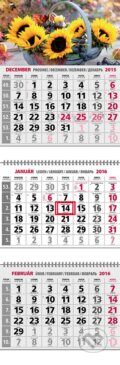 Klasický 3-mesačný kalendár 2016 s motívom slnečníc, Spektrum grafik, 2015