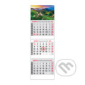 Klasik 3-mesačný sivý nástenný kalendár 2024 - hory, 2023