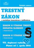 Kniha: Trestný zákon s rozsiahlym komentárom a judikatúrou platný od 1. apríla 2016 (Autorský kolektív). Nová Práca, 2016 Kniha: Trestný zákon s rozsiahlym komentárom a judikatúrou platný od 1. apríla 2016 (Autorský kolektív). Nová Práca, 2016