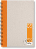 Kroužkový zápisník B5, čistý, oranžový, 50 listů, BOBO BLOK, 2024