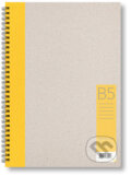 Kroužkový zápisník B5, linka, žlutý, 50 listů, BOBO BLOK, 2024