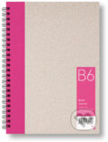 Kroužkový zápisník B6, čistý, růžový, 50 listů, BOBO BLOK, 2024