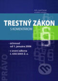 Trestný zákon s komentárom (Jozef Čentéš a kolektiv). Poradca podnikateľa, 2006 Trestný zákon s komentárom (Jozef Čentéš a kolektiv). Poradca podnikateľa, 2006