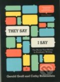 Kniha: They Say / I Say (Gerald Graff a Cathy Birkenstein). W. W. Norton & Company, 2014 Kniha: They Say / I Say (Gerald Graff a Cathy Birkenstein). W. W. Norton & Company, 2014
