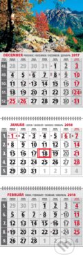 Klasik 3-mesačný kalendár 2018 s motívom hôr, Spektrum grafik, 2017