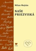 Kniha: Naše priezviská (Milan Majtán). VEDA, 2018 Kniha: Naše priezviská (Milan Majtán). VEDA, 2018