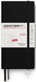 Weekly Planner & Notebook 2026 Wallet (B6+ x A6) Black - tečkovaný (Leuchtturm1917). Leuchtturm1917, 2025 Weekly Planner & Notebook 2026 Wallet (B6+ x A6) Black - tečkovaný (Leuchtturm1917). Leuchtturm1917, 2025