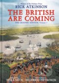 Kniha: The British Are Coming: The Graphic Edition, Volume 1 (Nora Neus a Rick Atkinson). Random House, 2026 Kniha: The British Are Coming: The Graphic Edition, Volume 1 (Nora Neus a Rick Atkinson). Random House, 2026