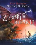Kniha: Percy Jackson - Zloděj blesku (ilustrované vydání) (Rick Riordan). Nakladatelství Fragment, 2019 Kniha: Percy Jackson - Zloděj blesku (ilustrované vydání) (Rick Riordan). Nakladatelství Fragment, 2019