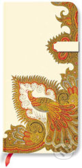 Paperblanks - Swirling Peacock Ivory - SLIM - linajkový, Paperblanks
