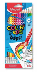 Maped - Bezdřevé pastelky Color´Peps Oops s gumou 12 ks, 2020 Maped - Bezdřevé pastelky Color´Peps Oops s gumou 12 ks, 2020