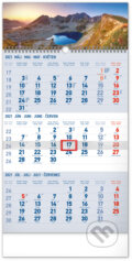 Nástenný 3-mesačný kalendár Tatry (modrý) 2021, Presco Group, 2020