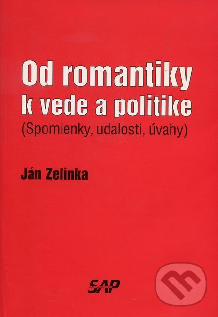 Kniha: Od romantiky k vede a politike (Ján Zelinka). Slovak Academic Press, 2000 Kniha: Od romantiky k vede a politike (Ján Zelinka). Slovak Academic Press, 2000