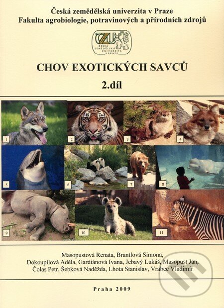 Kniha: Chov exotických savců (2. díl) (Renata Masopustová a kolektív). Česká zemědělská univerzita v Praze, 2009 Kniha: Chov exotických savců (2. díl) (Renata Masopustová a kolektív). Česká zemědělská univerzita v Praze, 2009