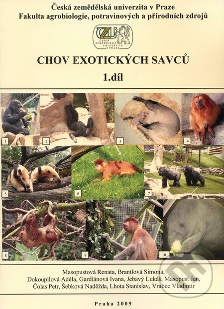Kniha: Chov exotických savců (1. díl) (Renata Masopustová a kolektív). Česká zemědělská univerzita v Praze, 2009 Kniha: Chov exotických savců (1. díl) (Renata Masopustová a kolektív). Česká zemědělská univerzita v Praze, 2009