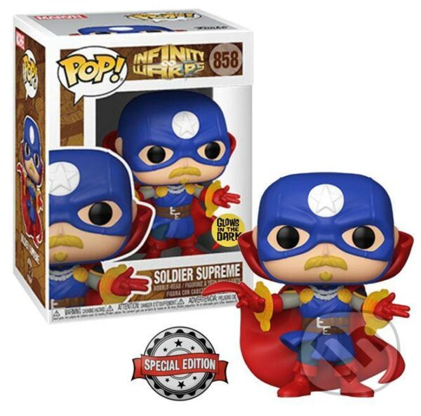 Funko POP Marvel: Infinity Warps - Soldier Supreme (exclusive special edition GITD) (Funko). Funko, 2021 Funko POP Marvel: Infinity Warps - Soldier Supreme (exclusive special edition GITD) (Funko). Funko, 2021