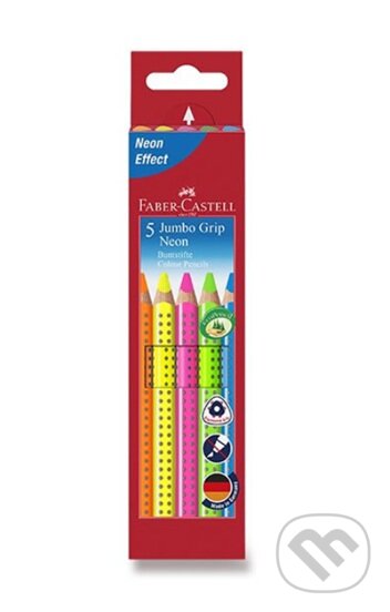 Pastelky Jumbo Grip Neon set 5 ks (Faber-Castell). Faber-Castell, 2020 Pastelky Jumbo Grip Neon set 5 ks (Faber-Castell). Faber-Castell, 2020