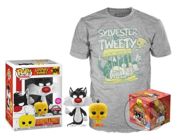 Funko POP & Tee: Looney Tunes Sylvester and Tweety, velikost L (exkluzivní sada s tričkem), Funko, 2021