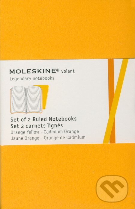 Moleskine - sada 2 malých linajkových zápisníkov Volant (mäkká väzba) - oranžová, žltá, Moleskine