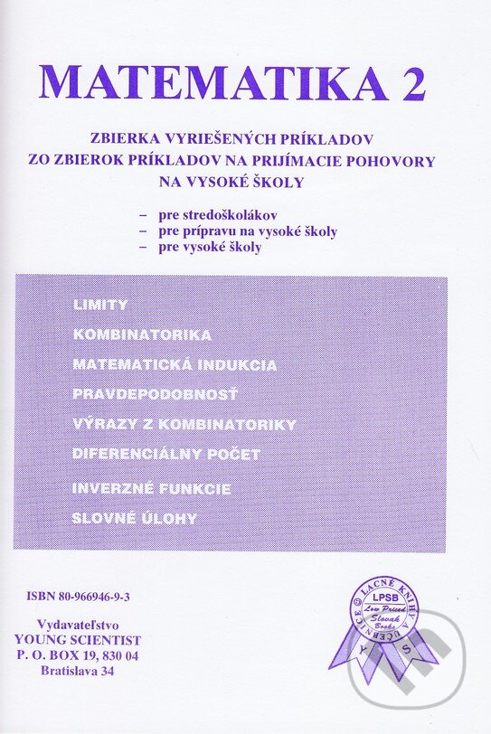 Kniha: Matematika 2 (Marián Olejár). Young Scientist, 2020 Kniha: Matematika 2 (Marián Olejár). Young Scientist, 2020