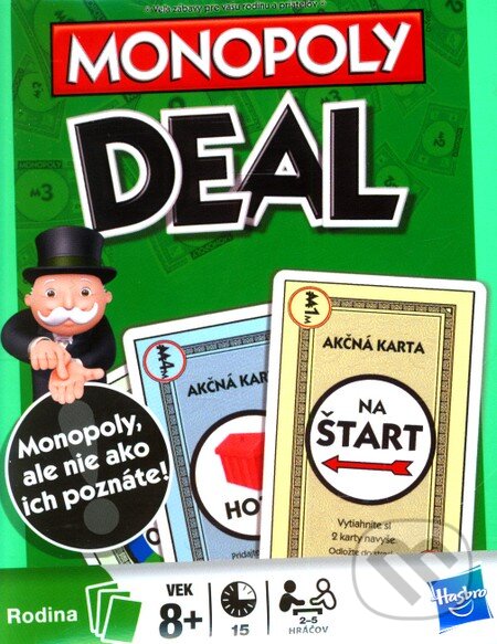 Spoločenská hra: Monopoly Deal (Hasbro). Hasbro, 2010 Spoločenská hra: Monopoly Deal (Hasbro). Hasbro, 2010