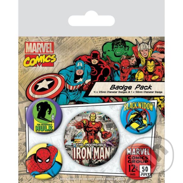 Sada placiek Marvel Comics - Iron Man, 5 ks (Pyramid International). Pyramid International, 2021 Sada placiek Marvel Comics - Iron Man, 5 ks (Pyramid International). Pyramid International, 2021