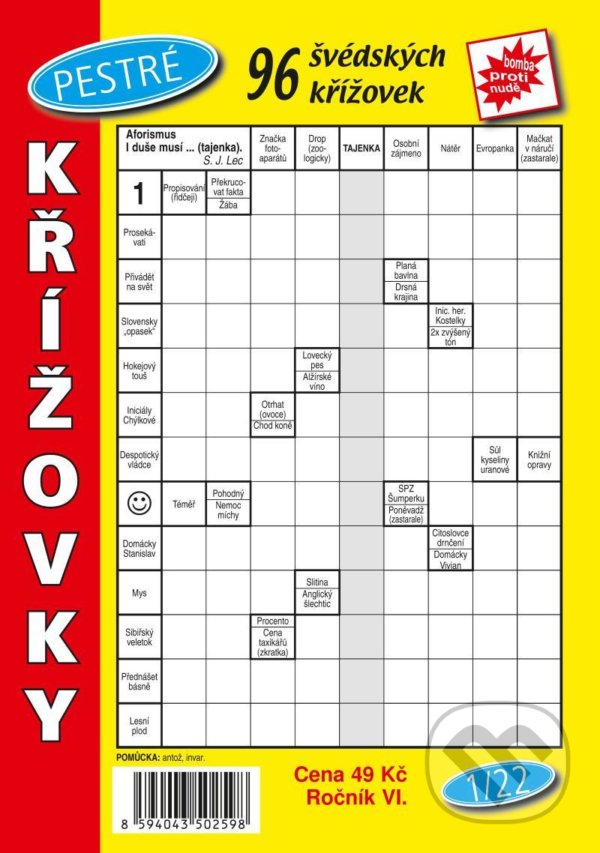 Kniha: Pestré křížovky 1/2022 (Telpres). Telpres, 2022 Kniha: Pestré křížovky 1/2022 (Telpres). Telpres, 2022