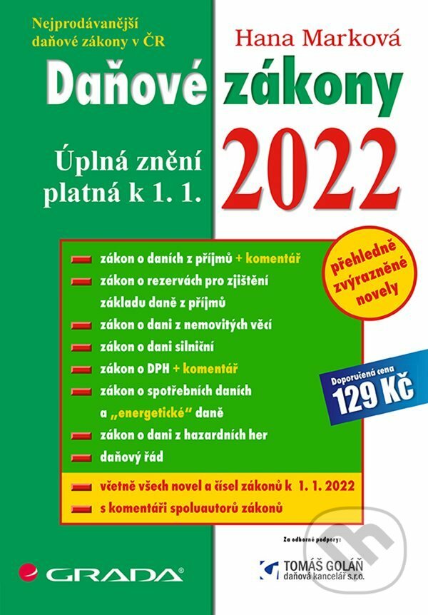 E-kniha: Daňové zákony 2022 (Hana Marková). Grada, 2022 E-kniha: Daňové zákony 2022 (Hana Marková). Grada, 2022